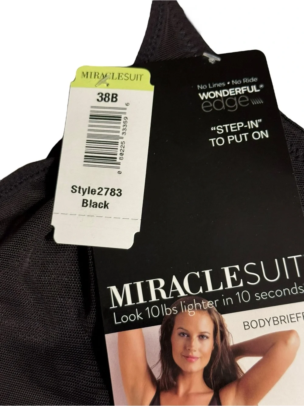 MiracleSuit Extra Firm Sexy Sheer Shaping Bodybriefer Sz 38B Black NWT